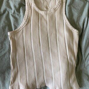 Anthropologie Cream Knit Tank Top Medium